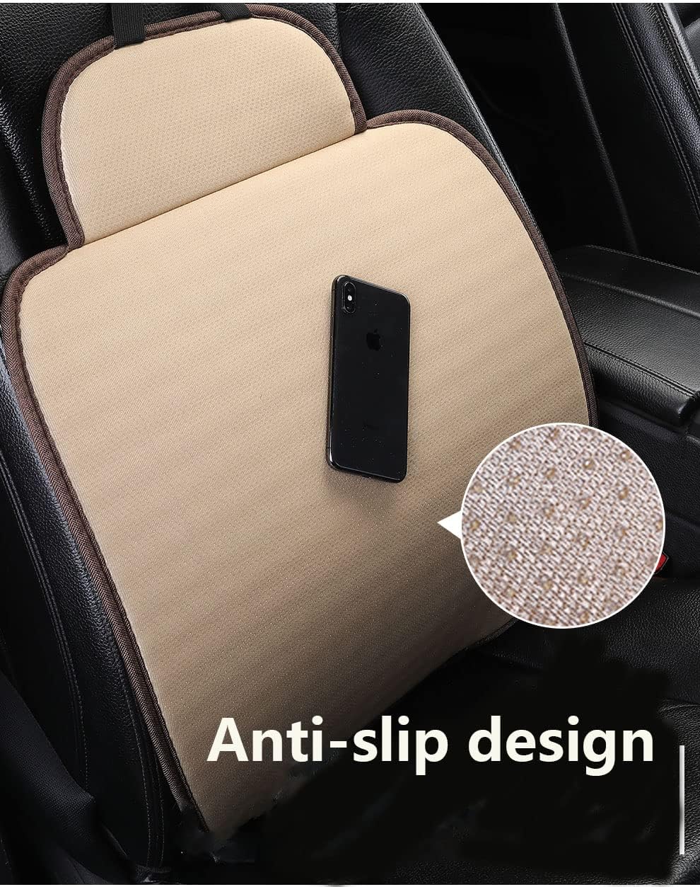 Housses de Siège de Voiture pour Nissan Kicks 2016-2021, Protecteur de Coussin de Siège Respirant Antidérapant en Lin, Ensembles Couvre Siege,A Beige