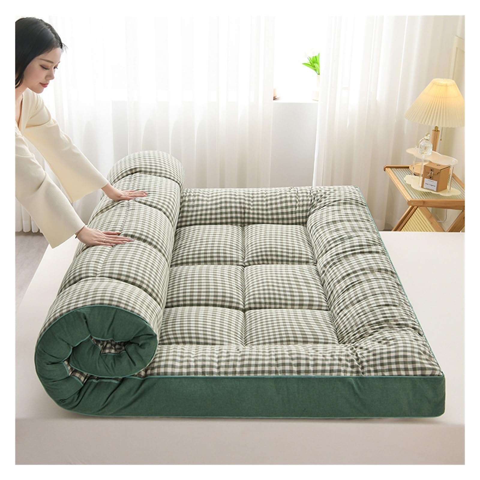 Materasso Futon Pieghevole Giapponese - Singolo, Traspirante E Antiscivolo Per Pavimento O Divano Letto - Foto 4