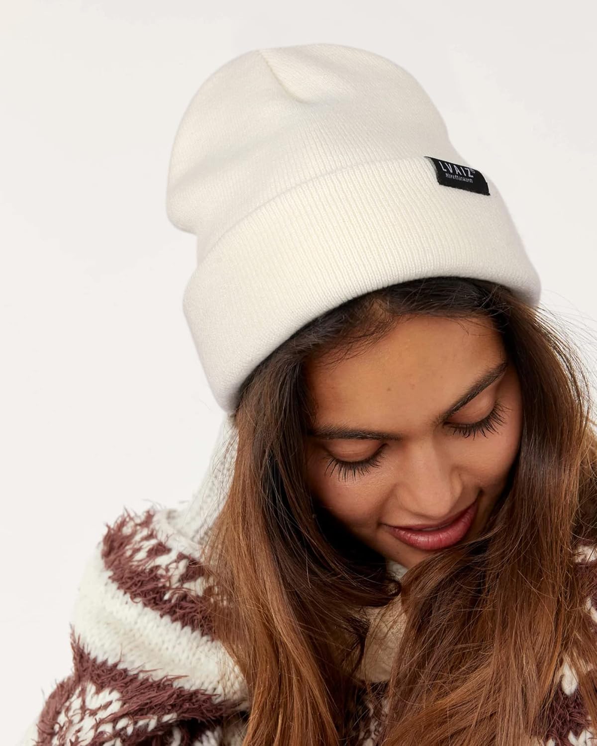 Satin Lined Winter Beanie Hats for Women Unisex Cotton Knitted Cuffed Knit Hat with Silky Lining Slouchy Skull Cap - Image 7