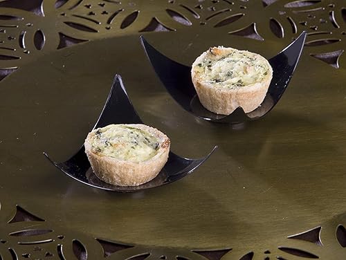 Miniatura 3 de 50 mini platos de postre triangulares de plástico negro, 50 platos pequeños de aperitivo de estrella fugaz, platos pequeños de fiesta de cóctel,