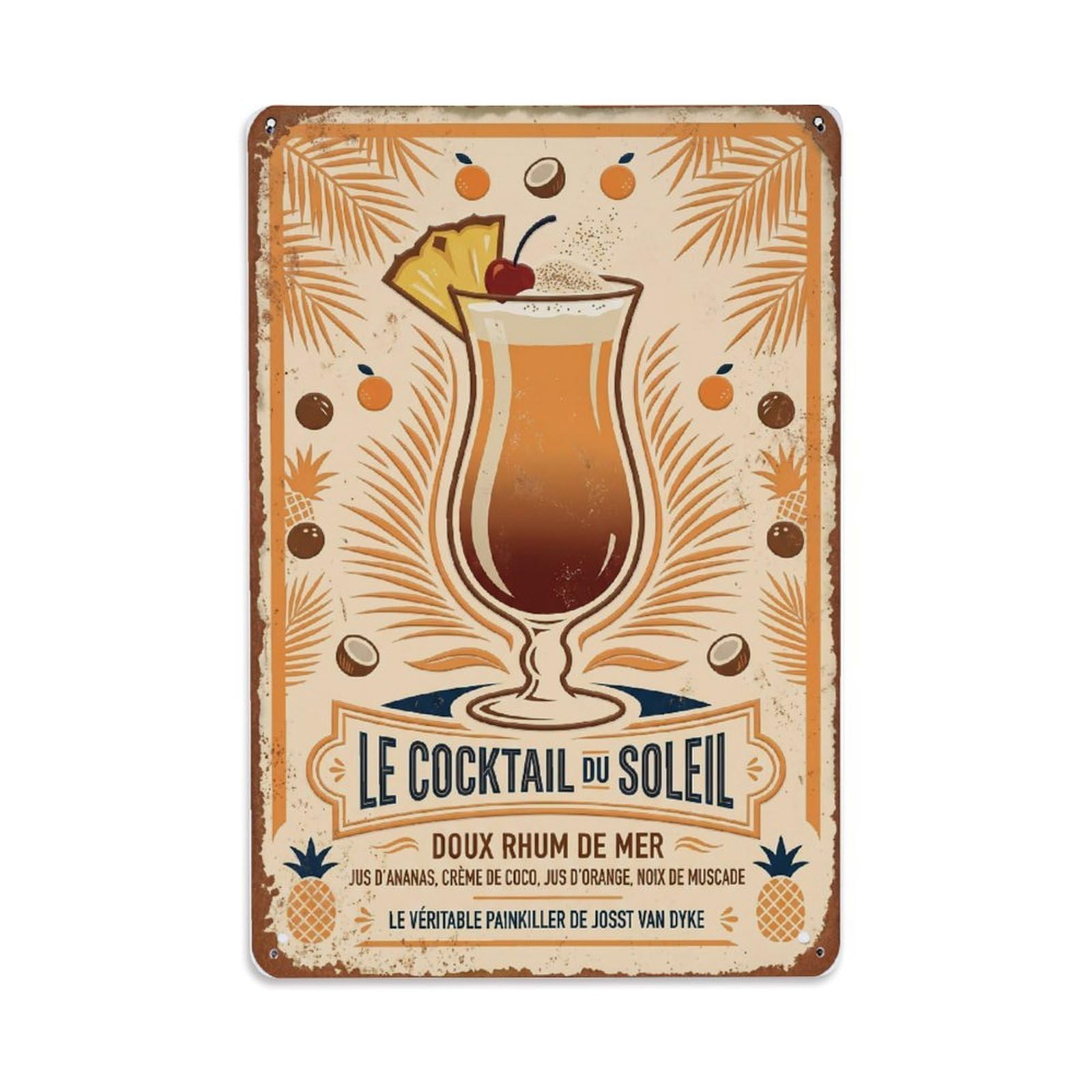 Painkiller Taste Sensation Metal Tin Sign Plaque Wall Decor for Cafe, Club Bar, Office, Home Garden Metal Poster 8x12Inch