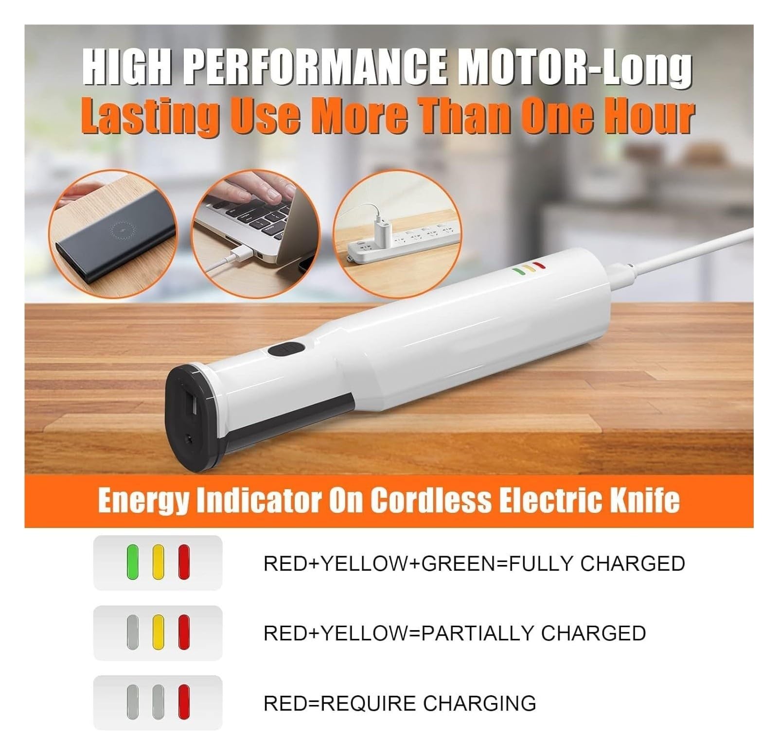 Cuchillo de trinchar eléctrico inalámbrico con Hojas dentadas