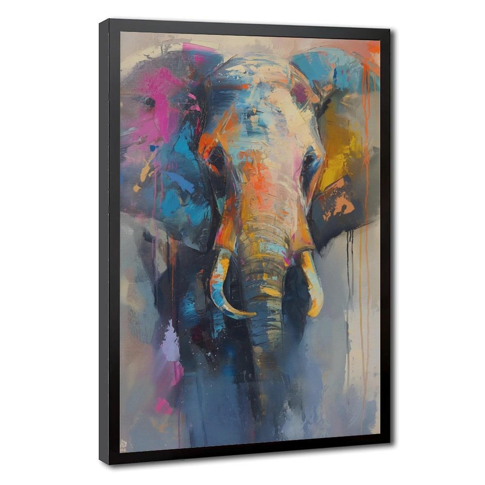 Bareronor Watercolour Elephant Poster Canvas Poster Bedroom Decor Landscape Office Room Decor Gift 12" L X 18" W