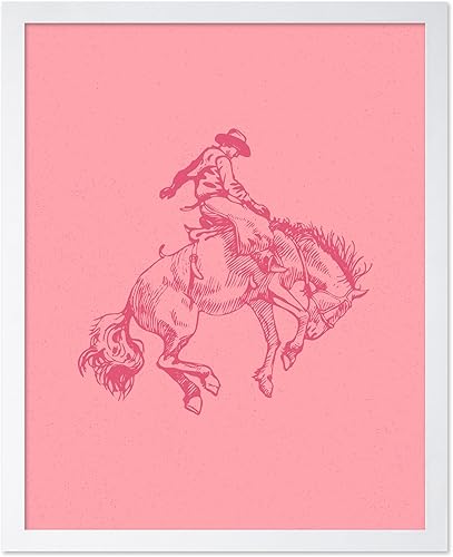 Miniatura 22 de Poster Master Póster de Rodeo marrón – Estampado retro de vaquero sobre caballo – Arte de vaquero – Arte occidental – Arte del salvaje oeste –