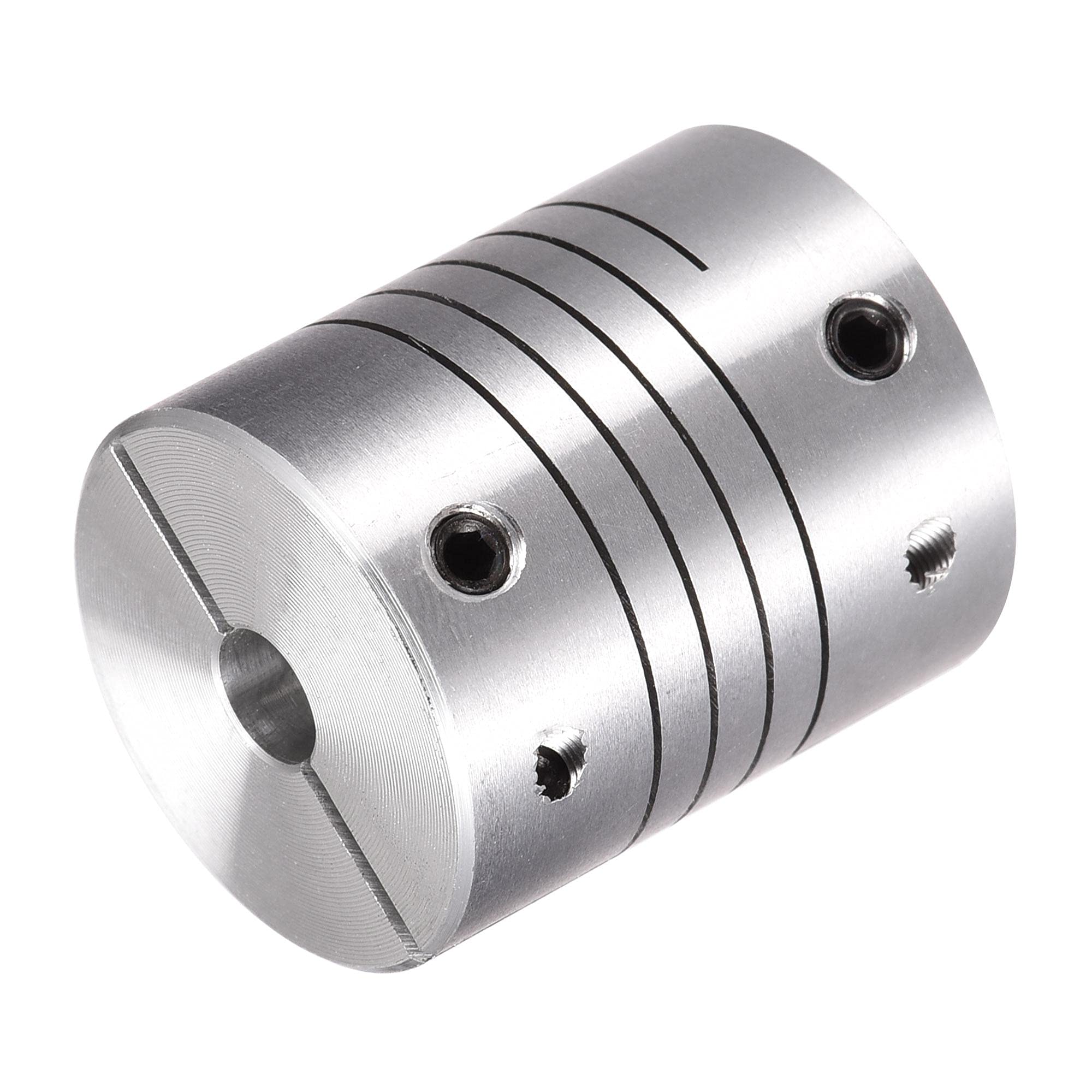 sourcing map Acoplamiento de Eje de 6mm a 10mm, Acoplador de Viga Helicoidal 30mm Longitud 25mm Diámetro, Conector de Aleación de Aluminio, Accesorios para Motor, 2 Pcs