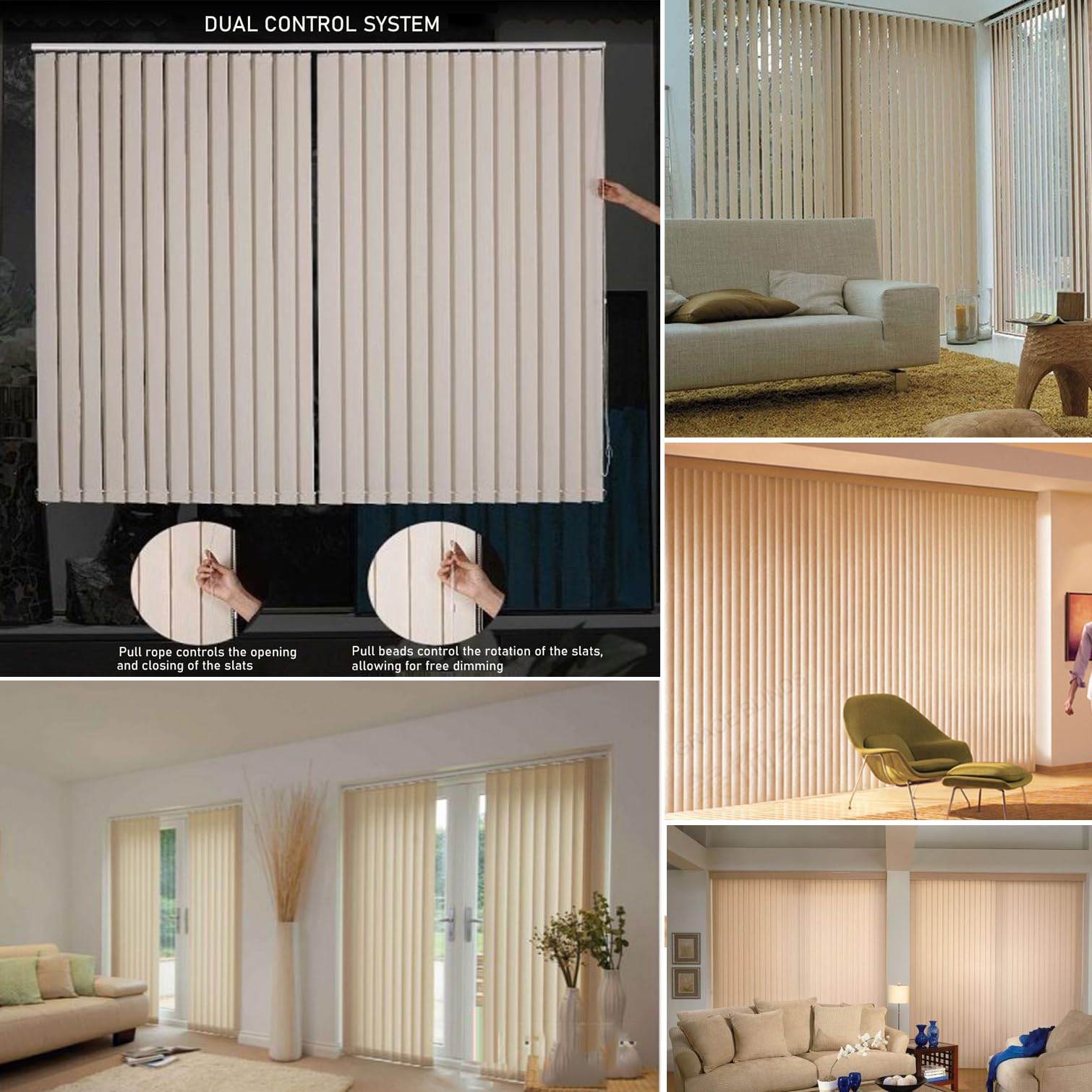 Cum - Tenda oscurante verticale 60% gialla, 98 mm, isolamento termico, protezione UV, divisorio scorrevole, per casa e ufficio (90 cm x 210 cm)