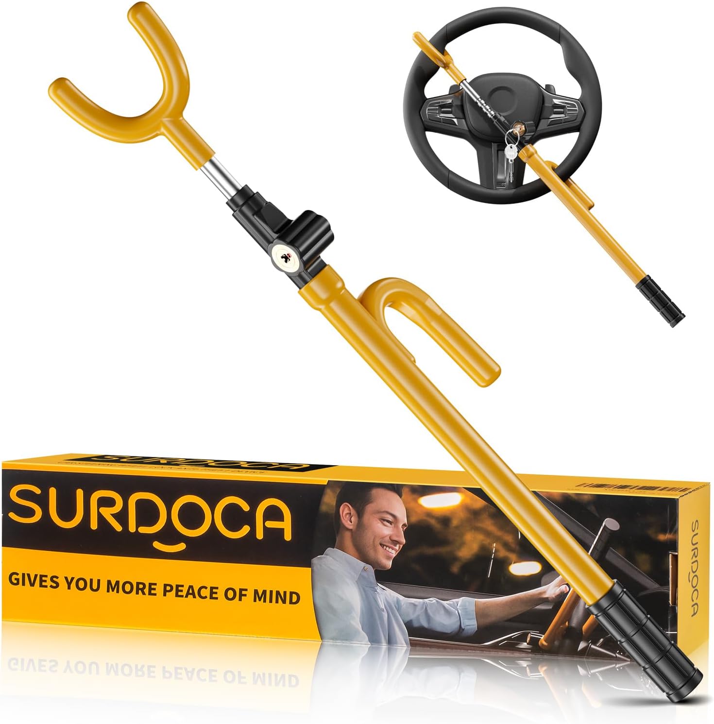 SURDOCA Upgraded Car Steering Wheel Lock Anti-Theft Device