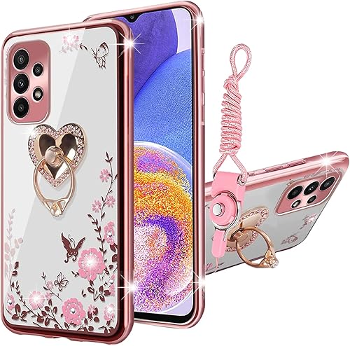 Miniatura 9 de Funda para Galaxy A23 5G, Samsung A23 5G (no para A23 5G UW) para mujeres galvanoplastia, bonita estética de lujo, moderna, bonita, protección