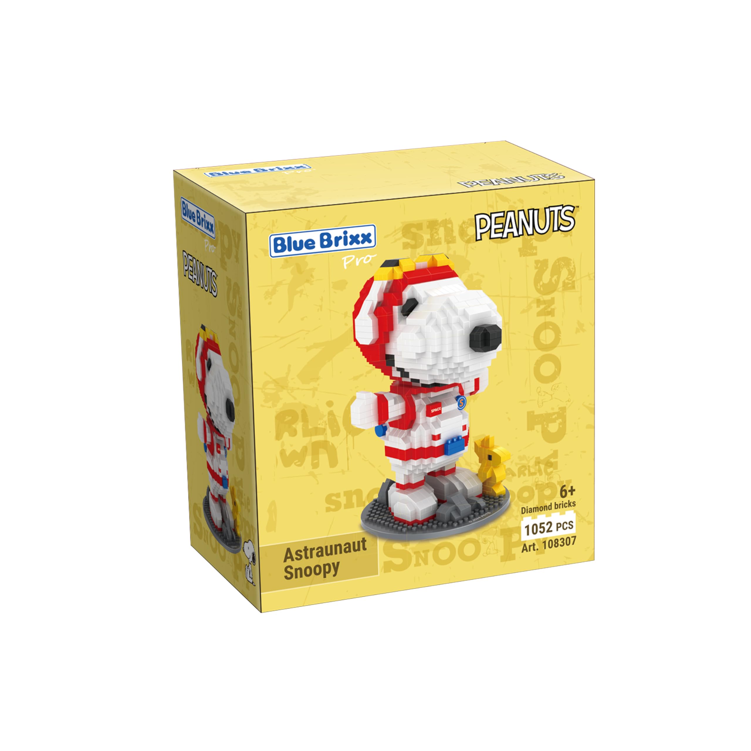 BlueBrixx Pro 107374 – Snoopy Endormi (Diamond Blocks) – 1621 Pièces, Collection Peanuts