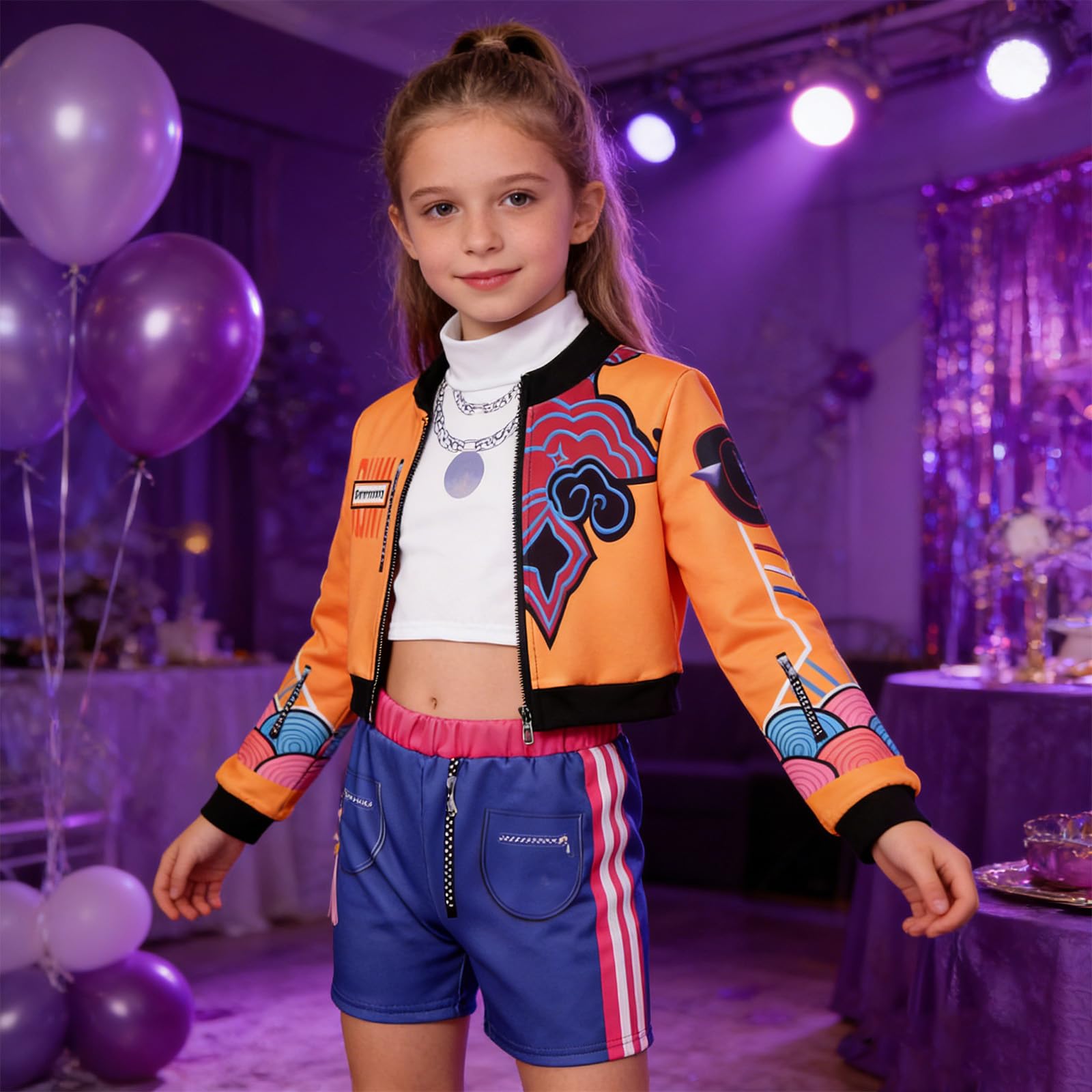 Disfraz para niña, diseño de estrella del pop para niña, disfraz de Ru-mi, juego completo para fiesta temática, disfraz de ídolo para escenarios, carnaval, Halloween — view 4