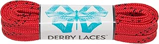 Derby Laces Red 60 Inch Waxed Skate Lace for Roller Derby, Hockey and Ice Skates, and Boots