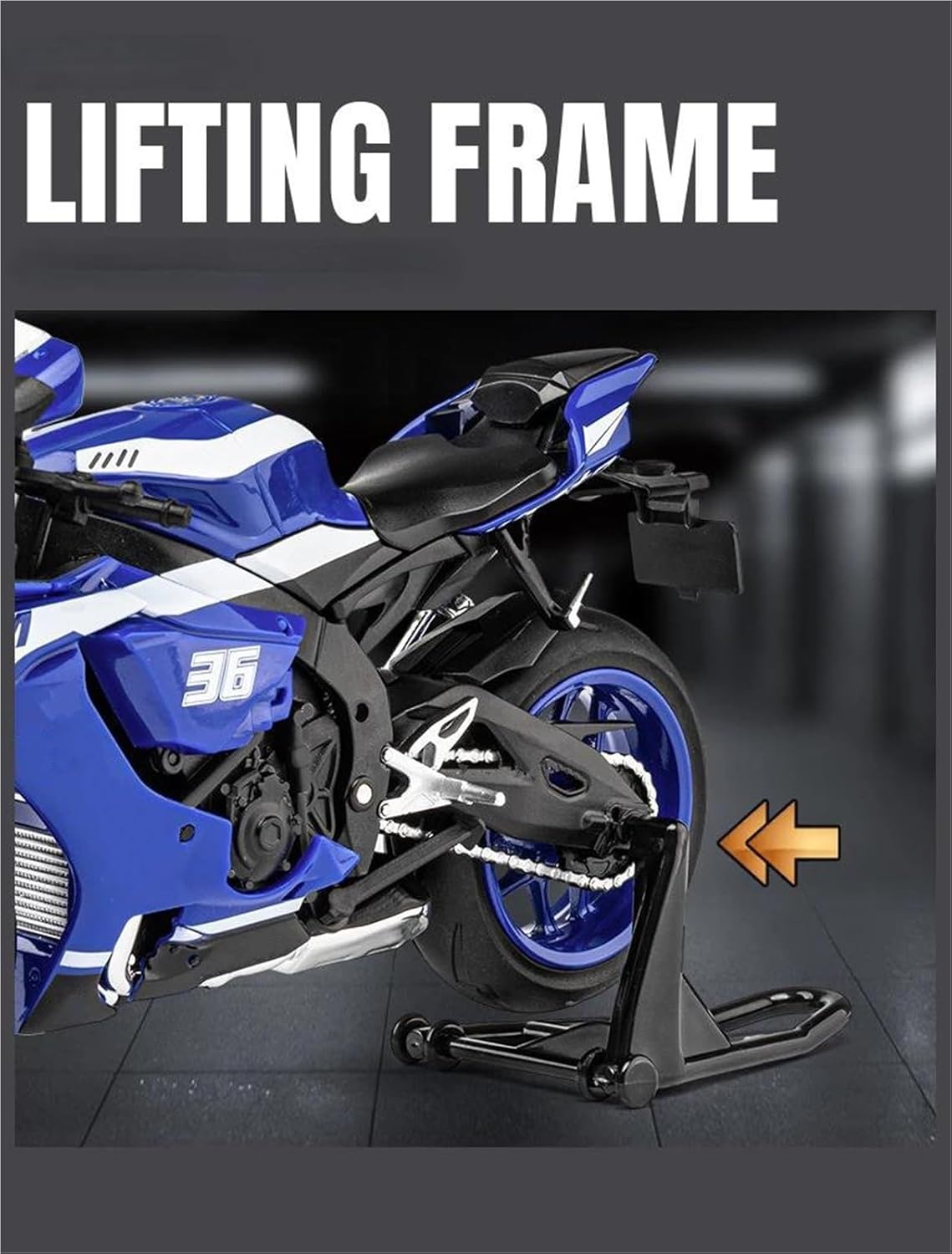 MAKUTU Scale Motorcycle Model 1:12 for Y-AMAHA R1M Die-Casting Model Alloy Collection Hobby Gift Off-Road Motorcycle(Blue)