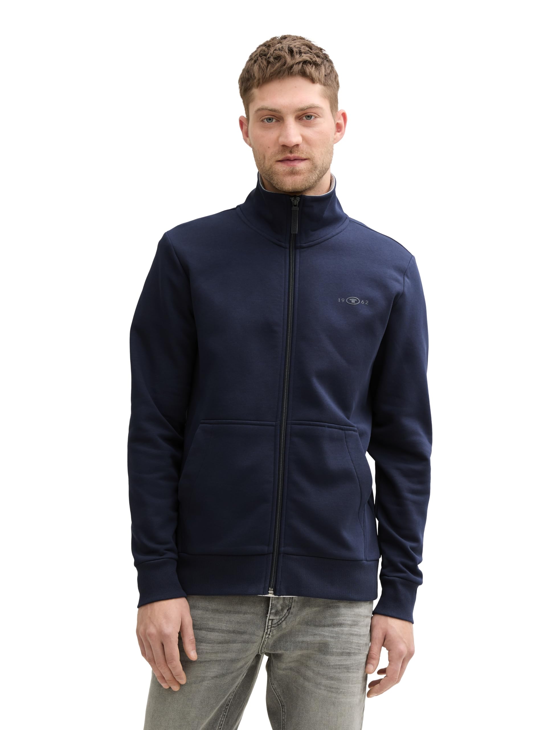 Tom Tailor Herren Sweatjacke mit Stehkragen