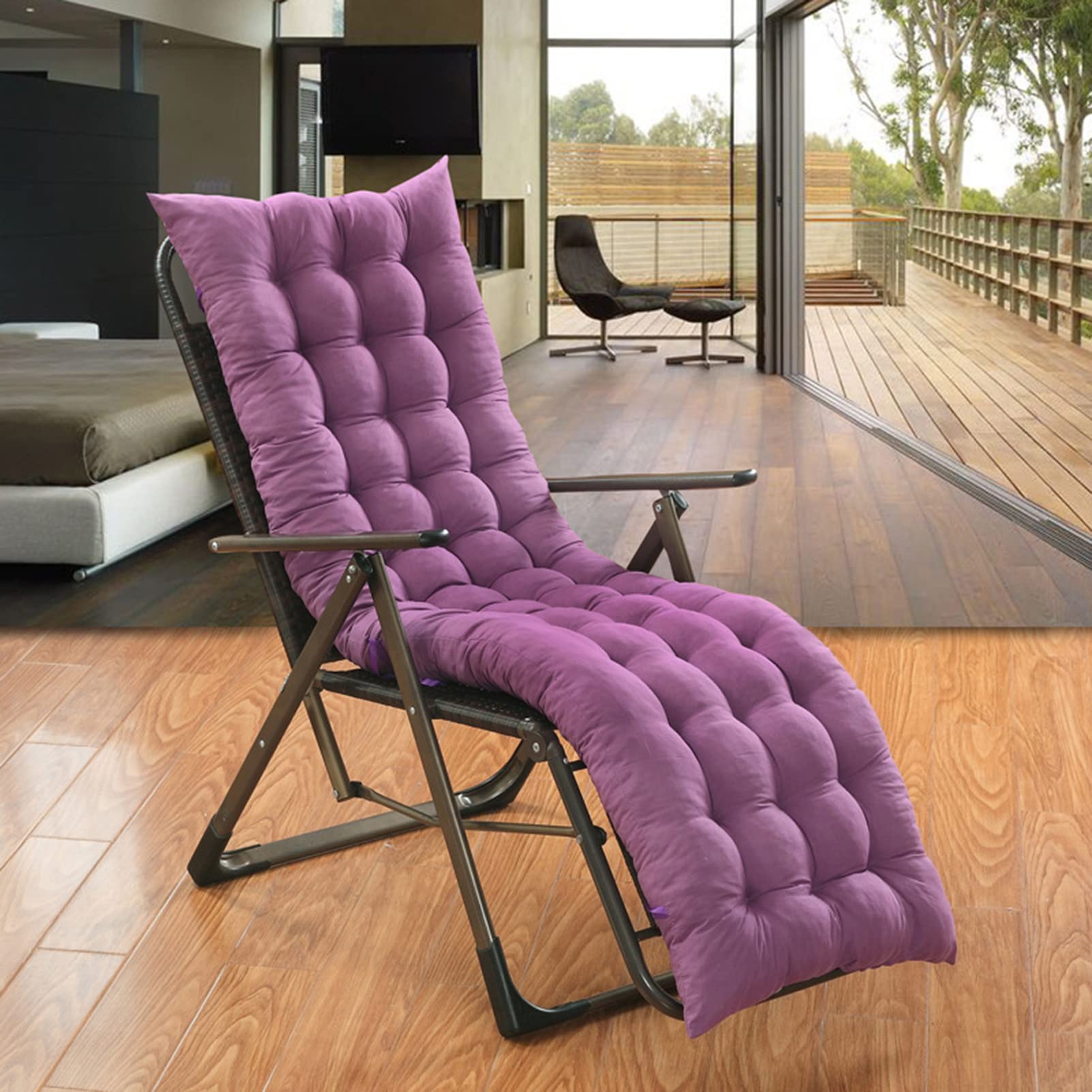 Coussin pour chaise longue antidérapant avec poches