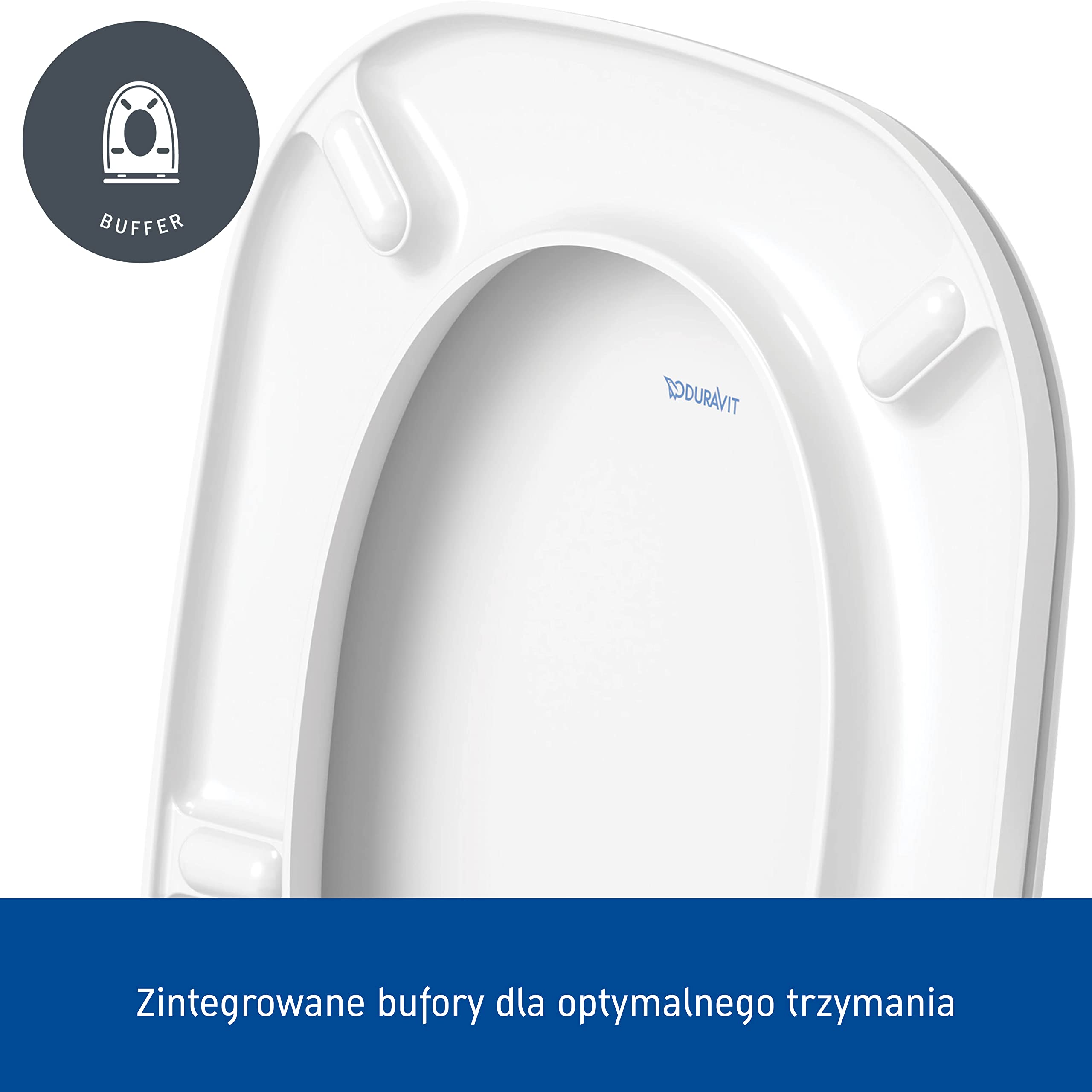 Duravit Deska sedesowa D-Code, Deski sedesowe z duroplastu, pokrywa toalety z zawiasami ze stali nierdzewnej, biała