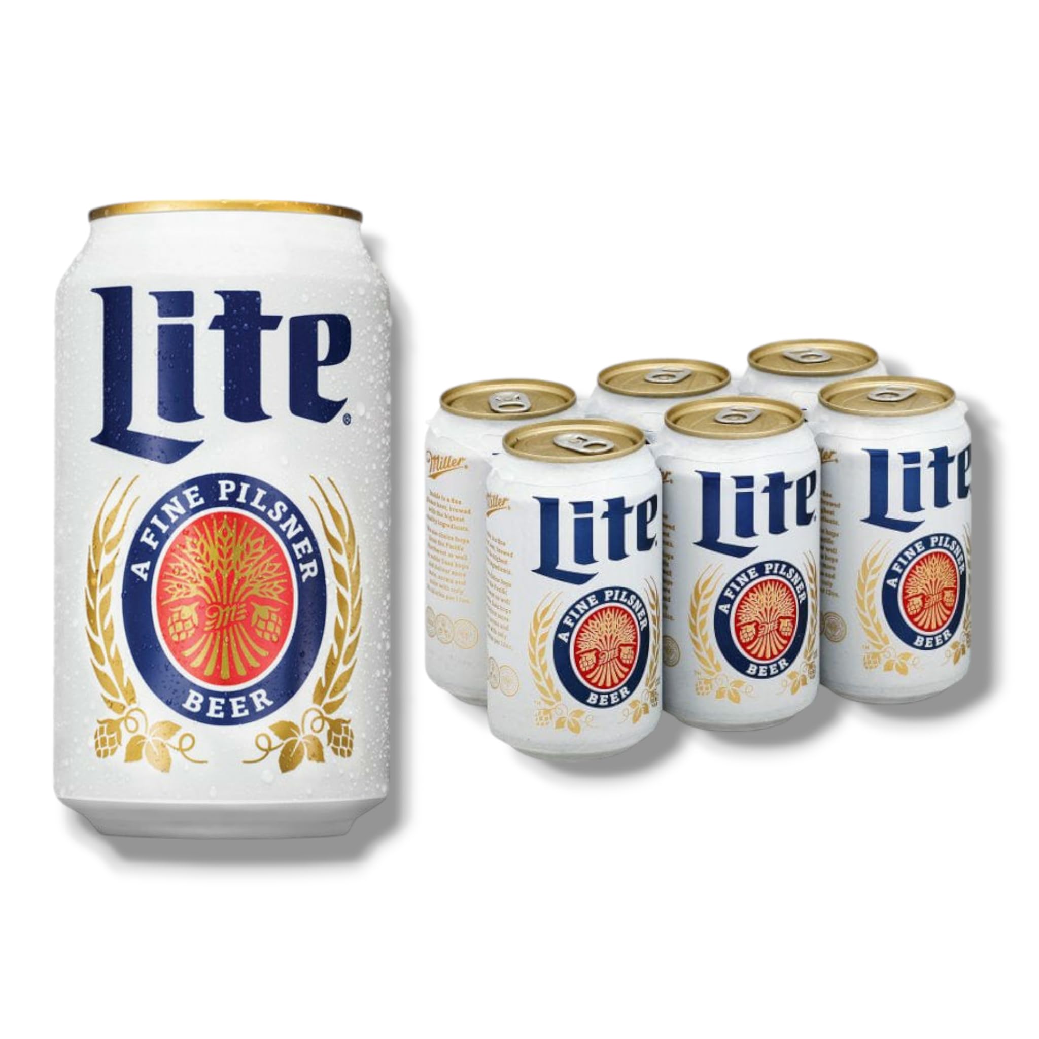 Miller Lite 6 x 355ml- Kalorienreduziertes Leichtbier als amerikanisches Pils mit 4,2% Vol.- Inklusive Haus der Biere Berlin Bierdeckel