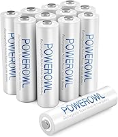Vista 10 de POWEROWL Pilas recargables AAA, baterías AAA recargables de 1000 mAh, alta capacidad, 1.2 V, NiMH, baja autodescarga, batería AAA recargable