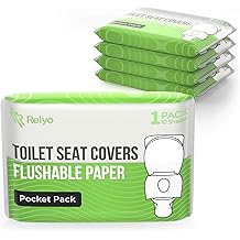 Toilet Seat Cover Paper Flushable (50 Pack) - XL for Adults and Kids Potty Training, 100% Biodegradable Travel Supplies Essentials for Public Restrooms, Airplane, Camping, Festivals