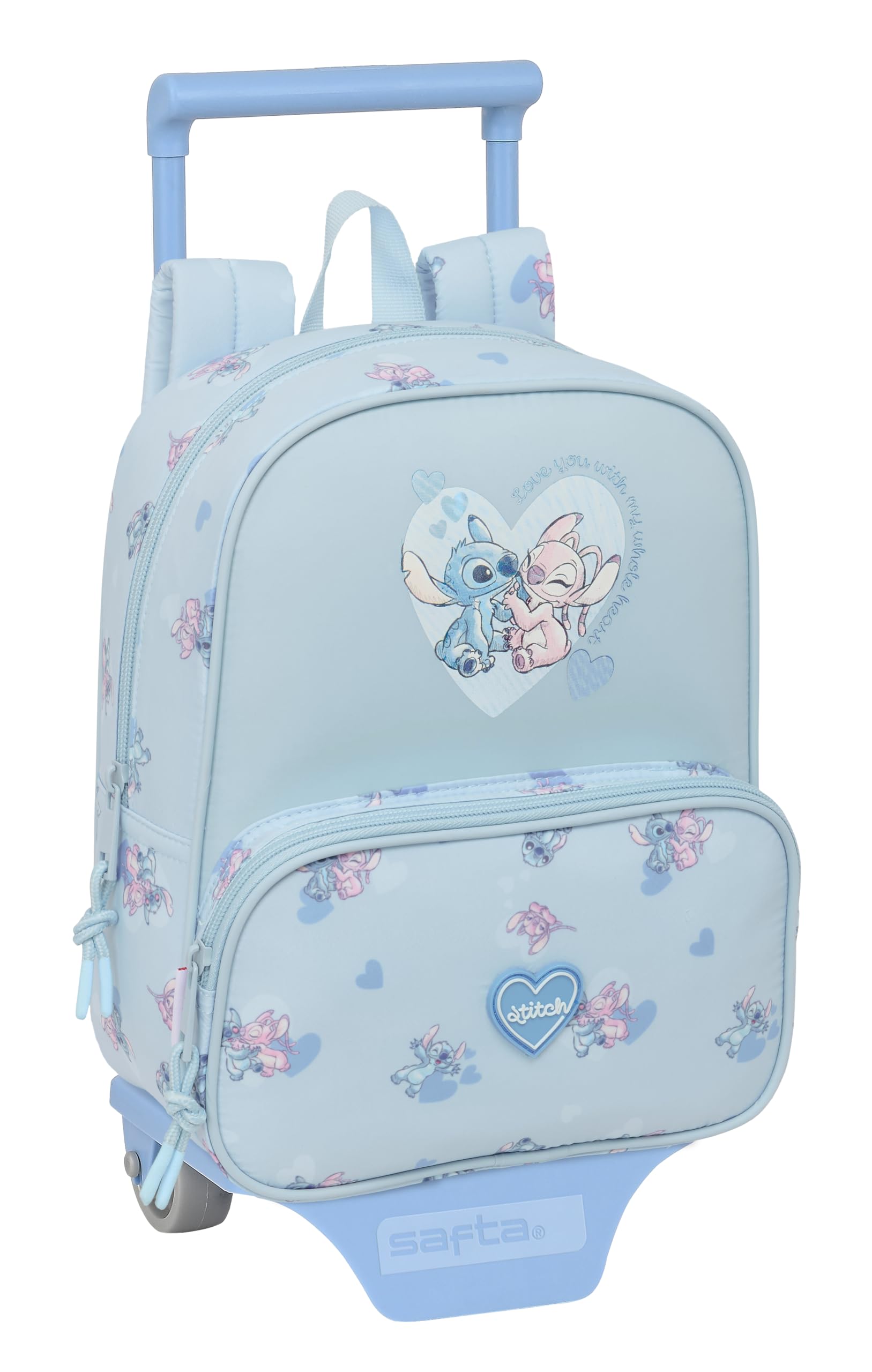 STITCH - Nursery Backpack with Safta Trolley, Ideal for Children of Different Ages, Comfortable and Versatile, Quality and Resistance, 22 x 10 x 27 cm