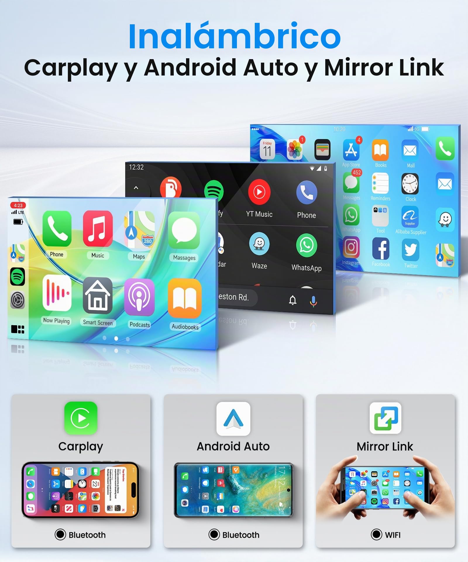 4G+64G Android Radio Coche para VW Polo 6R 6C 9N 2008-2016 9'' Pantalla con Wireless Carplay Android Auto WiFi/FM/RDS/EQ Navegación GPS Mirror Link Bluetooth Controles del Volante Cámara Trasera