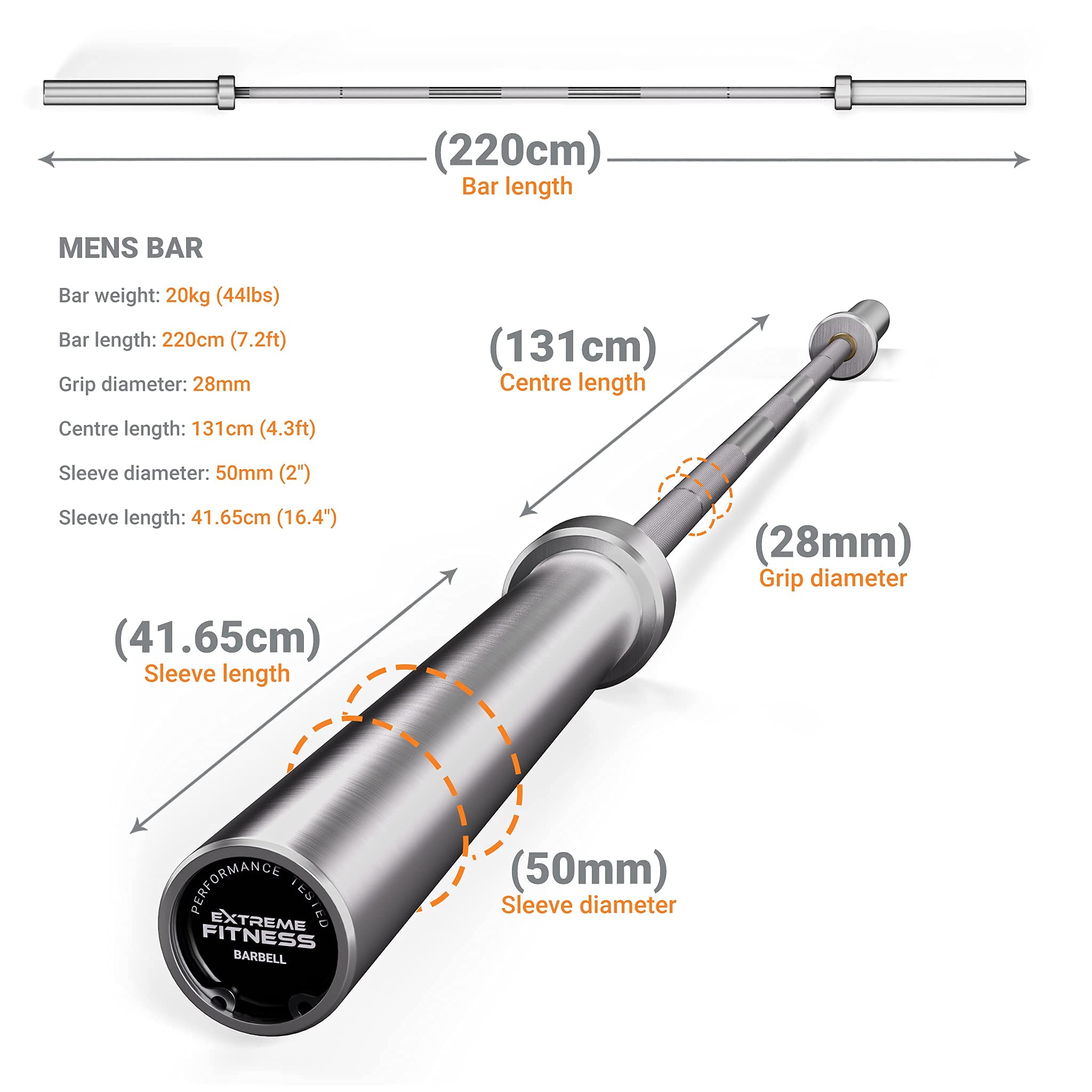 7ft Olympic Barbell 45LB Bench Press Weight Bar For Home Gym Strength - View #14