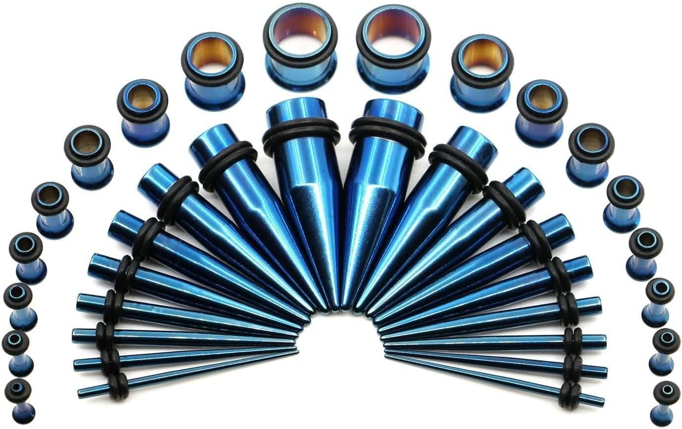 14g-00g Tunnels for Ears Women, Ear Gauge Jewellery Stainless Steel Taper and Tunnels Set Pierced Earrings for Women 36pcs