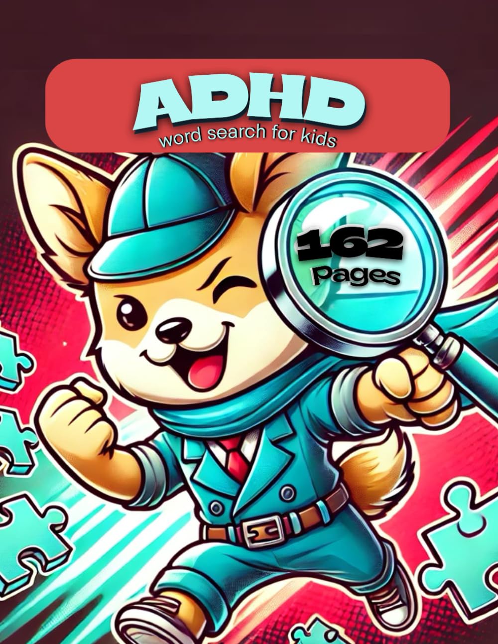 ADHD Word Search for Kids: Fun Focus Building Puzzle Book with Mazes, Coloring & Detective Dog Games