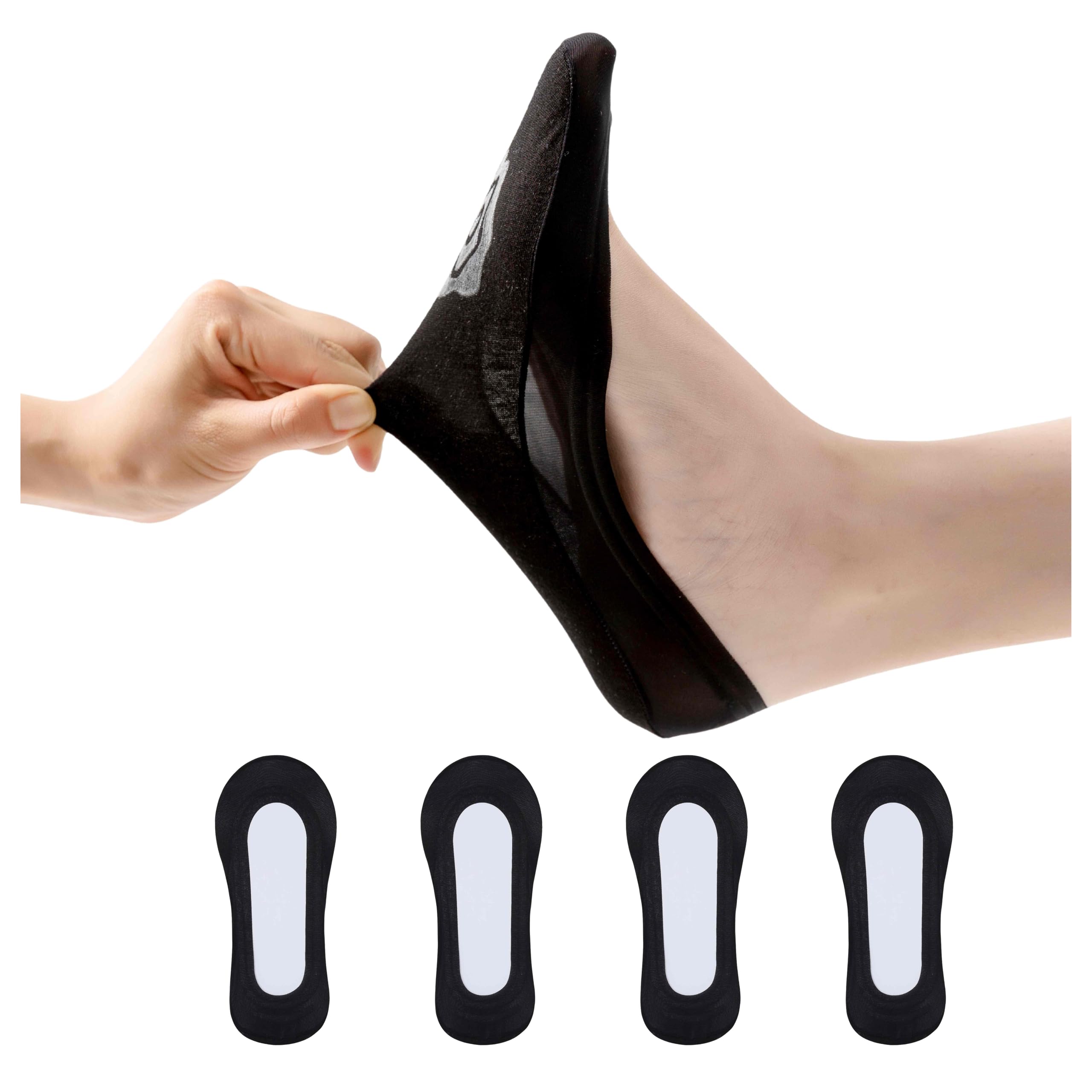 JARSEEN 4Paar Damen Füßlinge Unsichtbare Sneakers Baumwolle Nylon Socken mit Rutschfest Silikon