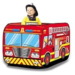 Pop Up Play Tent for Kids - My First Foldable Indoor & Outdoor Playhouse Vehicle Toys for Toddlers, Boys and Girls (Fire Truck)