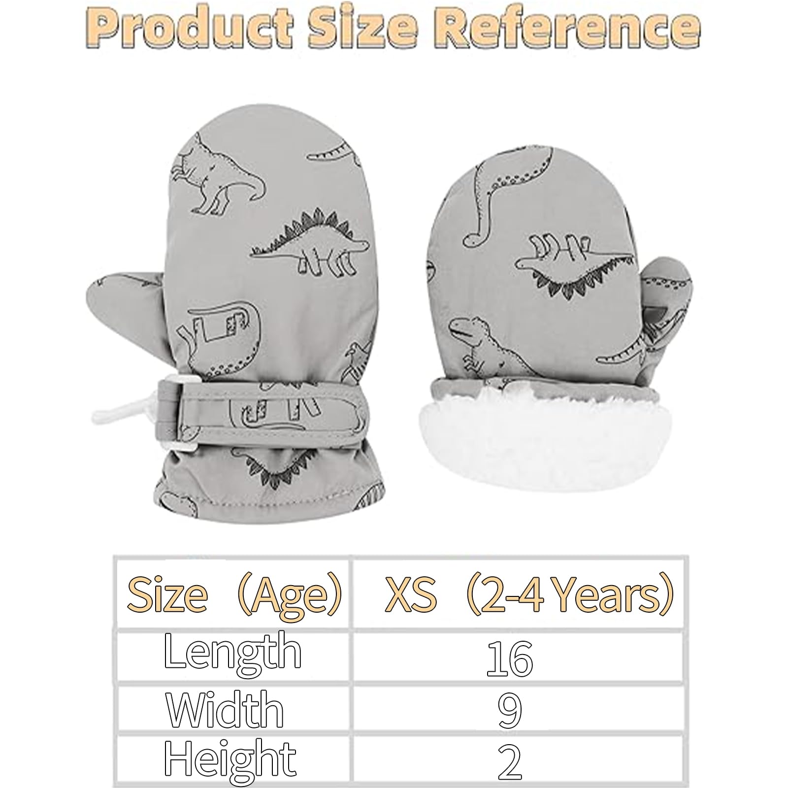 Gants d'hiver Enfants, Gants de Ski Enfants, Moufles Enfants Coupe, Doublure Laine imperméable Gants pour 2~4 Ans garçons Filles, 16 x 9 x 2 cm