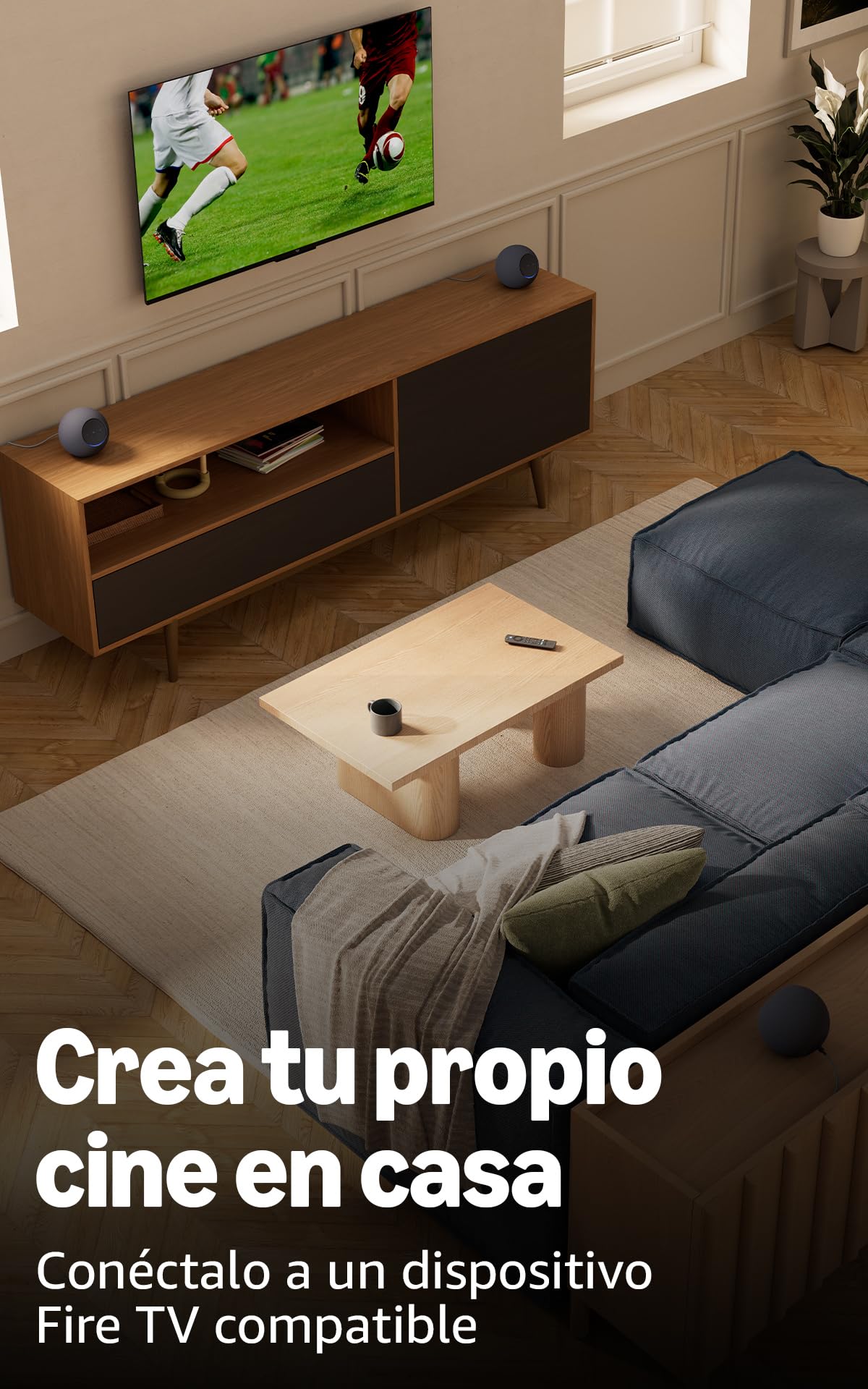Amazon Echo Studio (newest gen), compact design, immersive spatial audio and Dolby Atmos, Graphite — view 4
