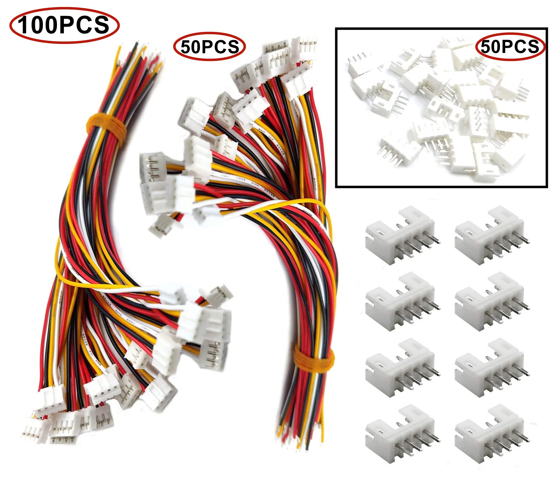 Set 25 Cavetti JST 2.0 PH 2 Pin – 12 Cm, 28AWG, Per LiPo E Modellismo