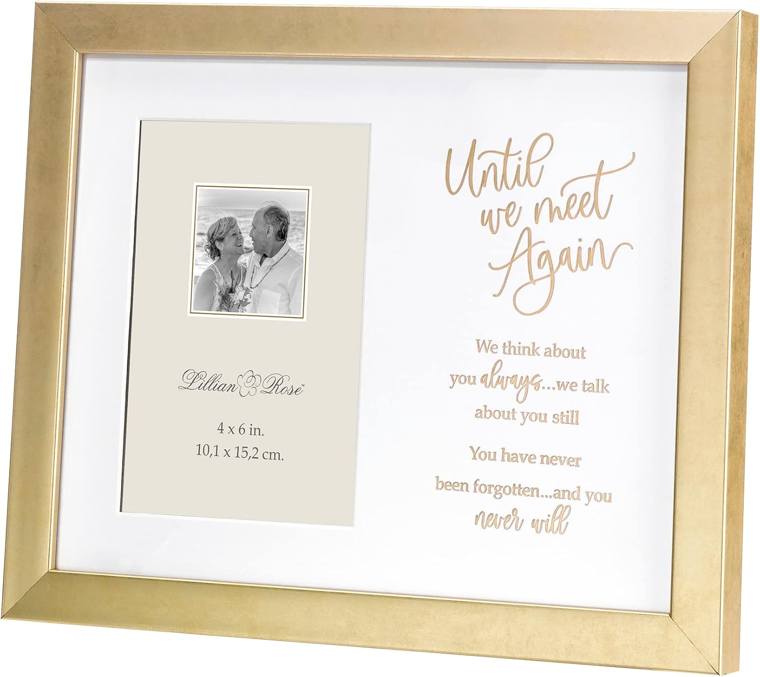 Lillian Rose Gold Memorial Photo Frame with Sympathy Verse, One Size