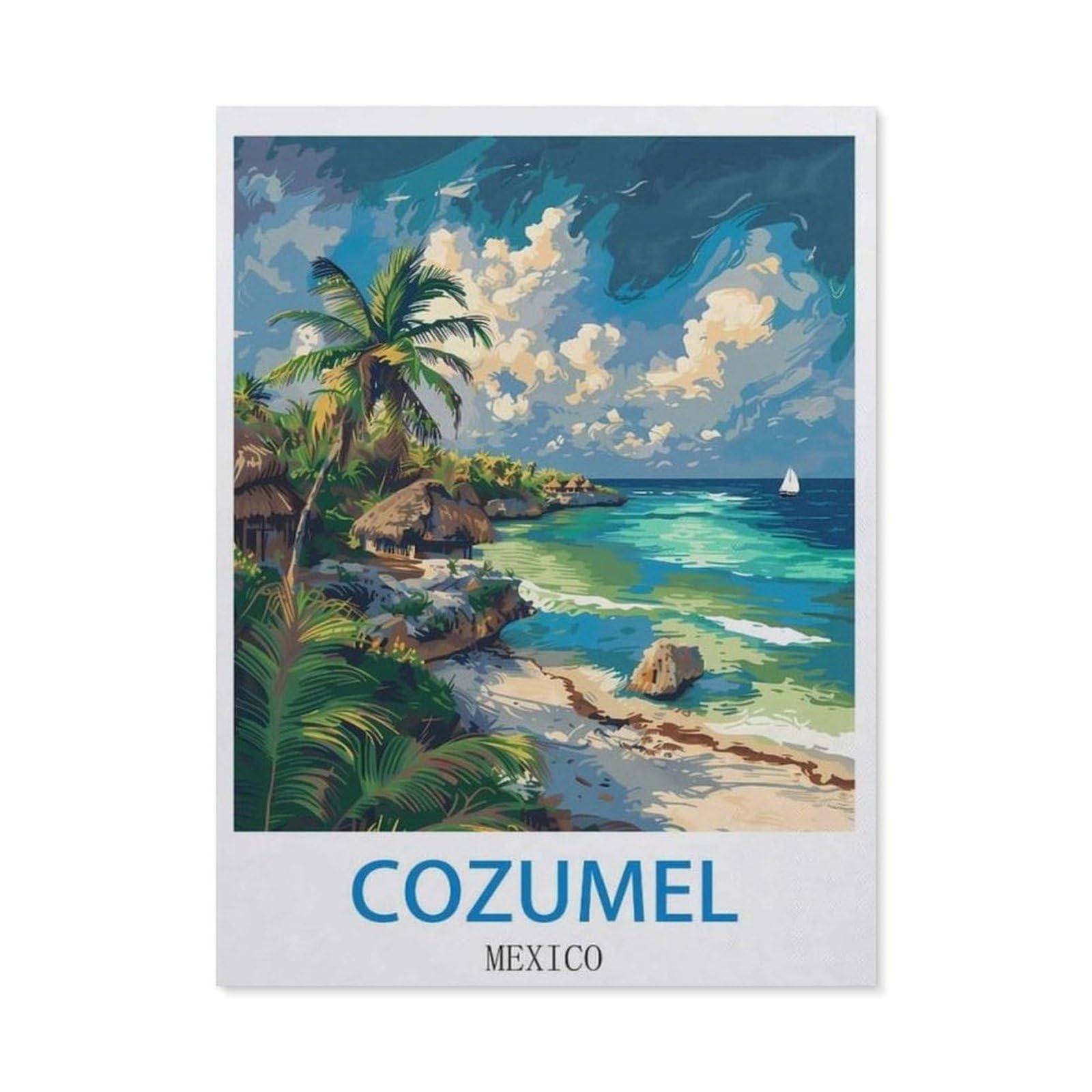 BEAYODKP DIY Diamond Painting，Cozumel Mexico（30 x 40 cm）