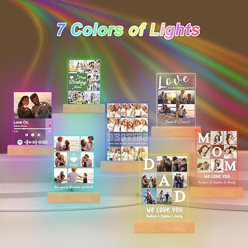 Miniatura 6 de Marco personalizado de Spotify con imagen, regalos de cumpleaños personalizados de San Valentín para él y ella, placa de fotos personalizada con luz