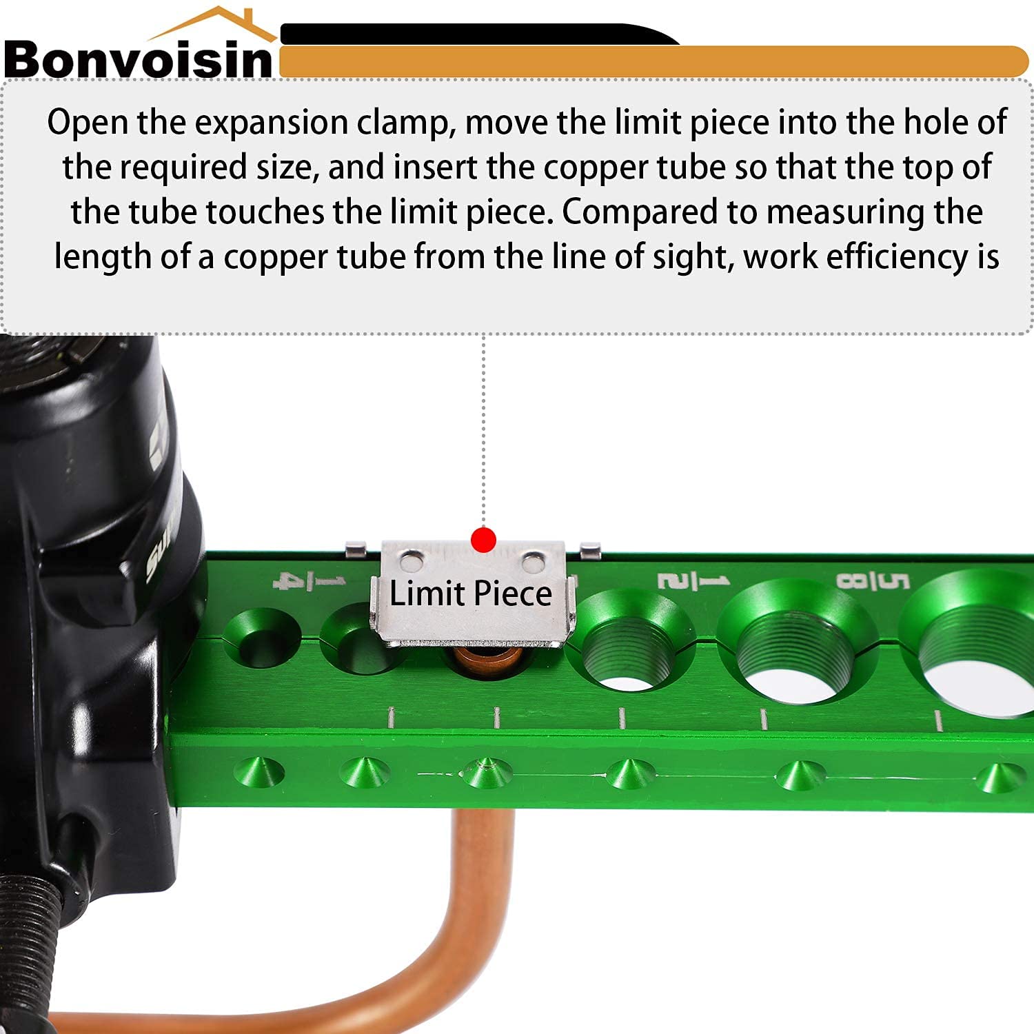 Bonvoisin Utils d'Évasement 1/4 "-3/4" Jeu d'Outils d'Expansion de Tuyau 6 Tailles en Alliage d'Aluminium de Type Excentrique à 45 ° pour Conduites d'eEau / Conduites de Refroidissement (Type Pouce)