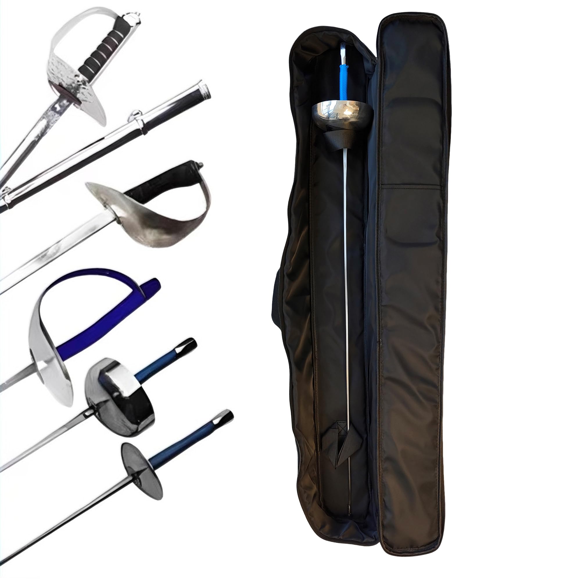 LEONARK Bolsa de Espada de 112cm, Funda de Nailon Impermeable con Acolchado de Esponja Gruesa, Capacidad para más de 2 Espadas, Bolsa de Almacenamiento de Cuchillas Resistente para Espadas de