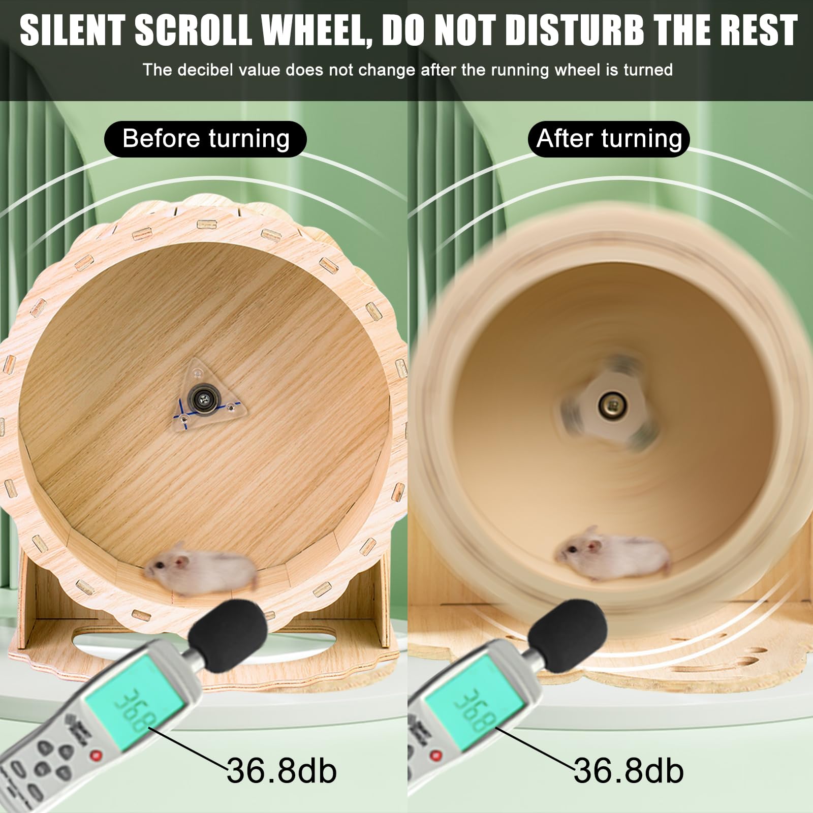 Ruota per Hamster in Legno ø23cm, Ruota in Legno, Ruota per Hamster Silenziosa, Ruota per Hamster per Criceti Nani, Topi da Corsa, Topi o Altri Piccoli Animali Domestici
