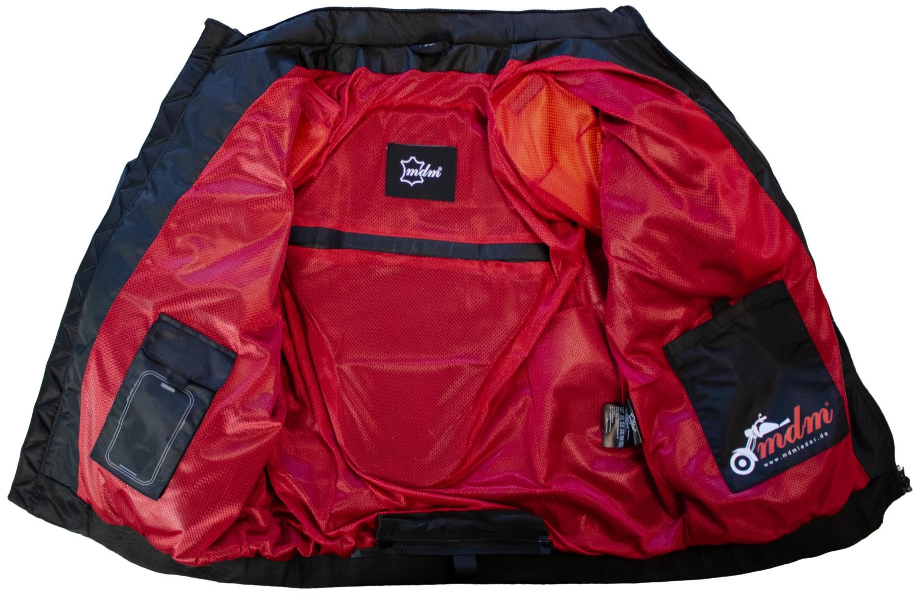 MDM Motorrad Bomberjacke Herren mit Protektoren – Motorradjacke im Flight Jacket Style, Schulter-, Ellenbogen- & Rückenprotektor, Belüftung, Bikerjacke Schwarz