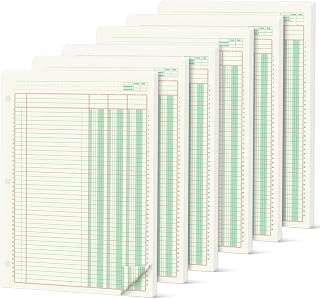 6 Pads 100 Sheets Columnar Analysis Pad 3 Column Ledger 3 Hole Punch Accounting Ledger Book 8-1/2 x 11 Ledger Paper Pad Double Page Format Columnar Pad for Business Bookkeeping & Data(3 Column Ledger)