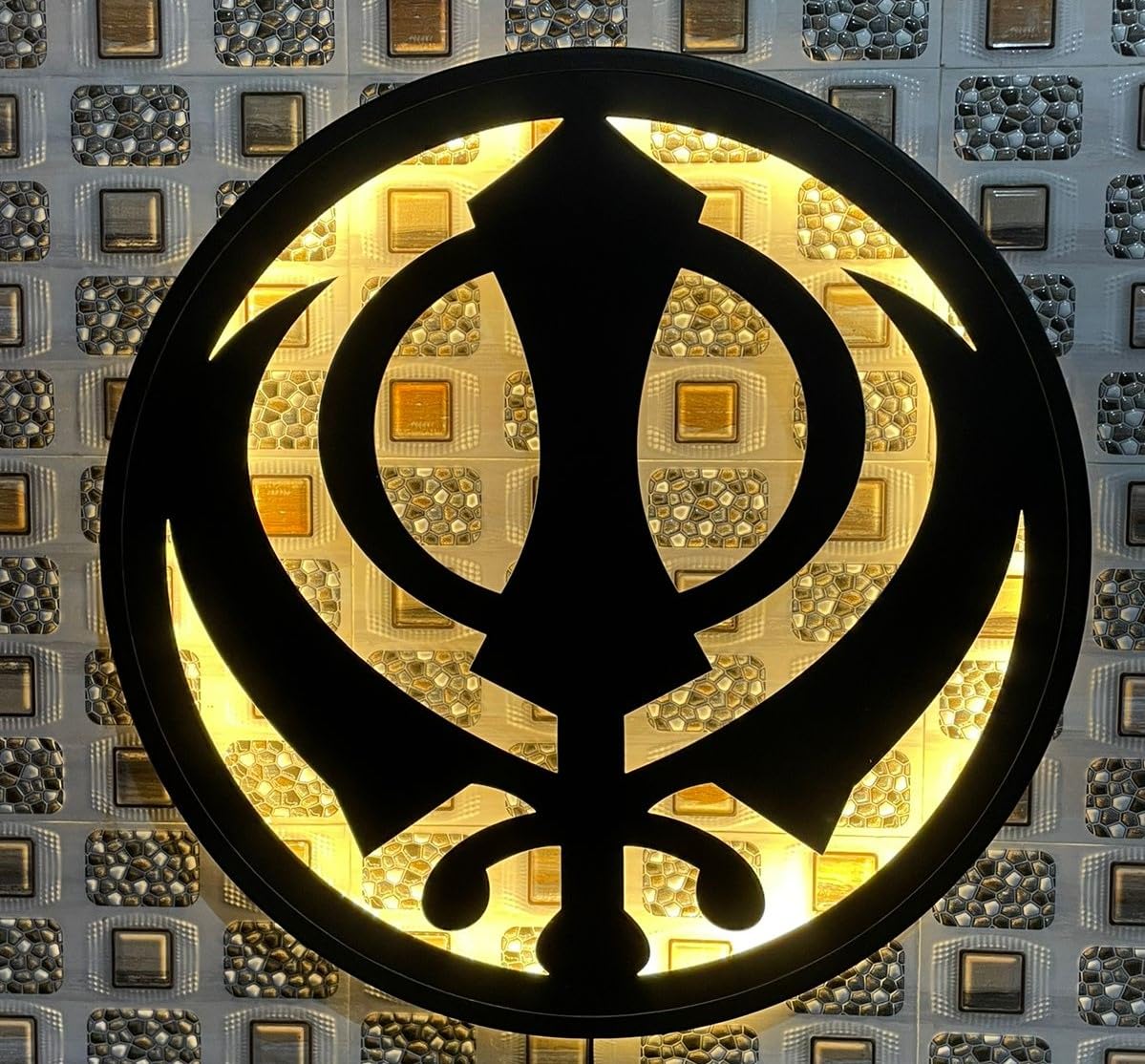 M.K Handicraft Khanda Wall Decor, Sikh Religious Symbol Wall Art for Dining/Kids/Living Room/Bedroom/Office/Home, Metal Laser Cut Wall Hanging (60 cm, 24 inches, 2 feet) 2