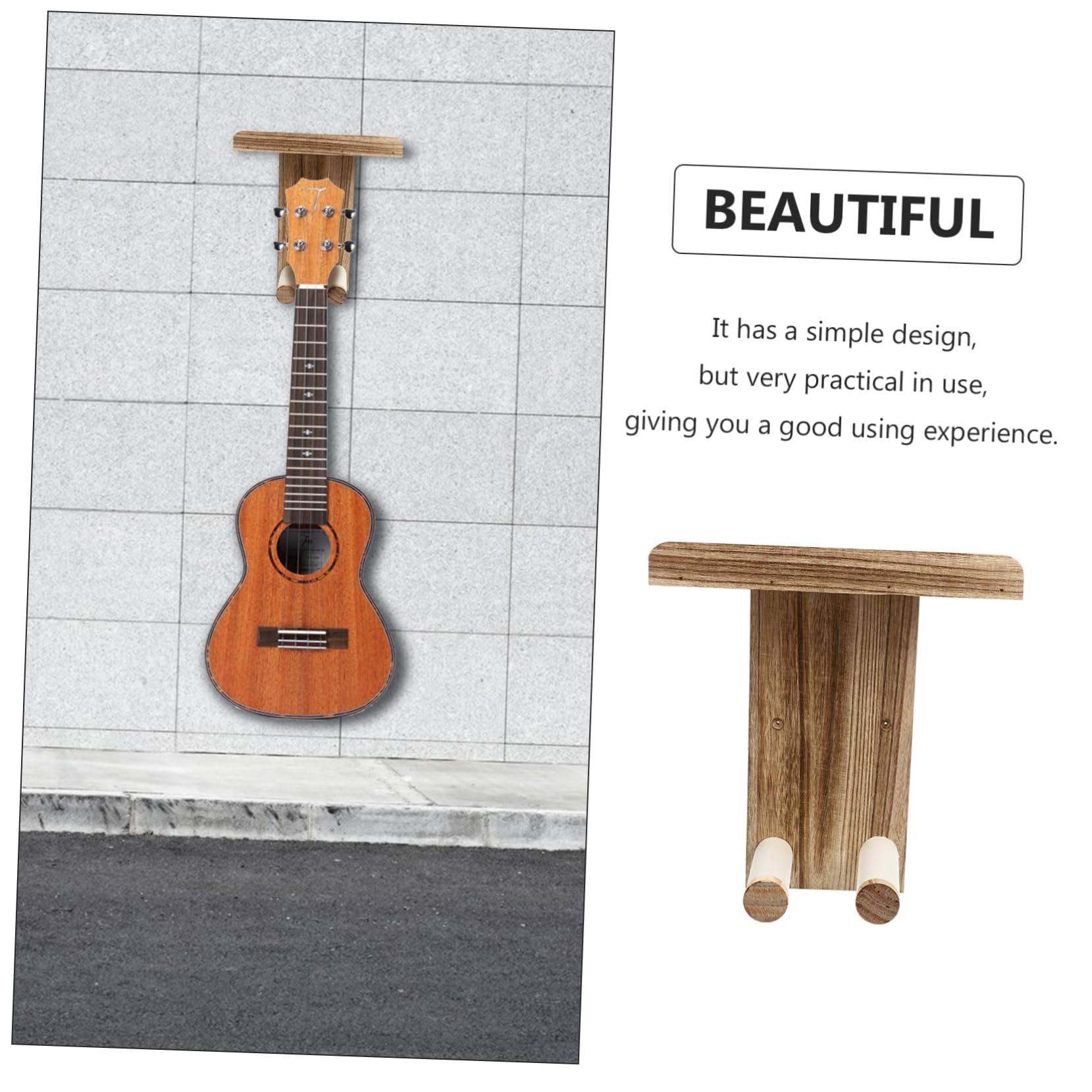 UPKOCH Supporto per Chitarra in Legno da Muro 2 Pezzi, Appendi | Banjo e Mandolino, Design Salvaspazio per Casa e Piccoli Appartamenti, Facile da Installare e Rimuovere
