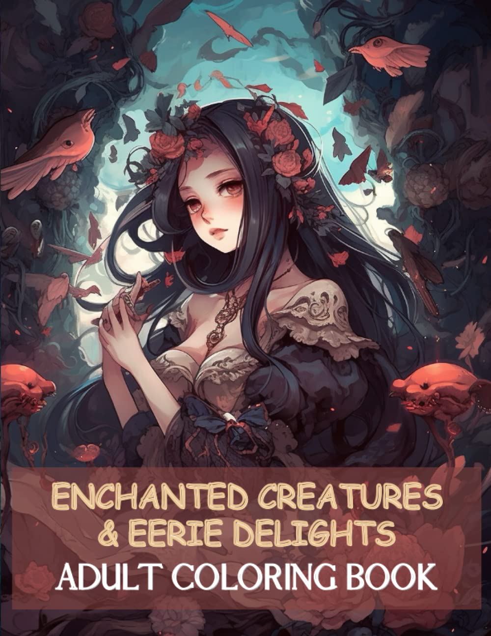Enchanted Creatures & Eerie Delights: An Anime-Inspired Adult Coloring Book with Whimsical Animals, Cute Horror, Gothic Fantasy Scenes, and Tween Appeal