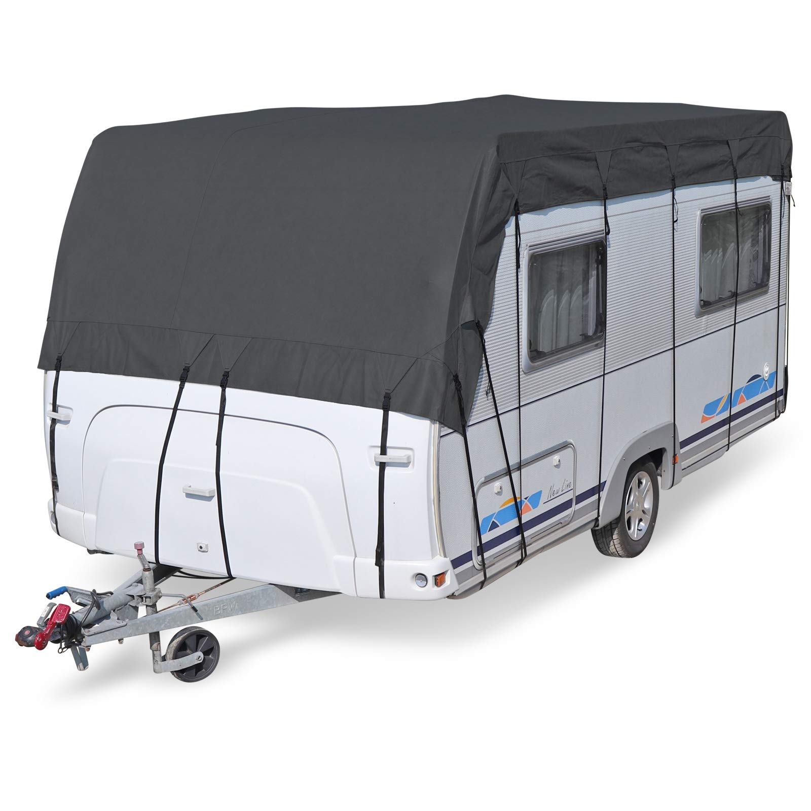 Deiwo Bâche de Protection pour Caravane et Camping-Car - 4 Couches - Convient pour l'hiver - 160 g - 10 x 3 m