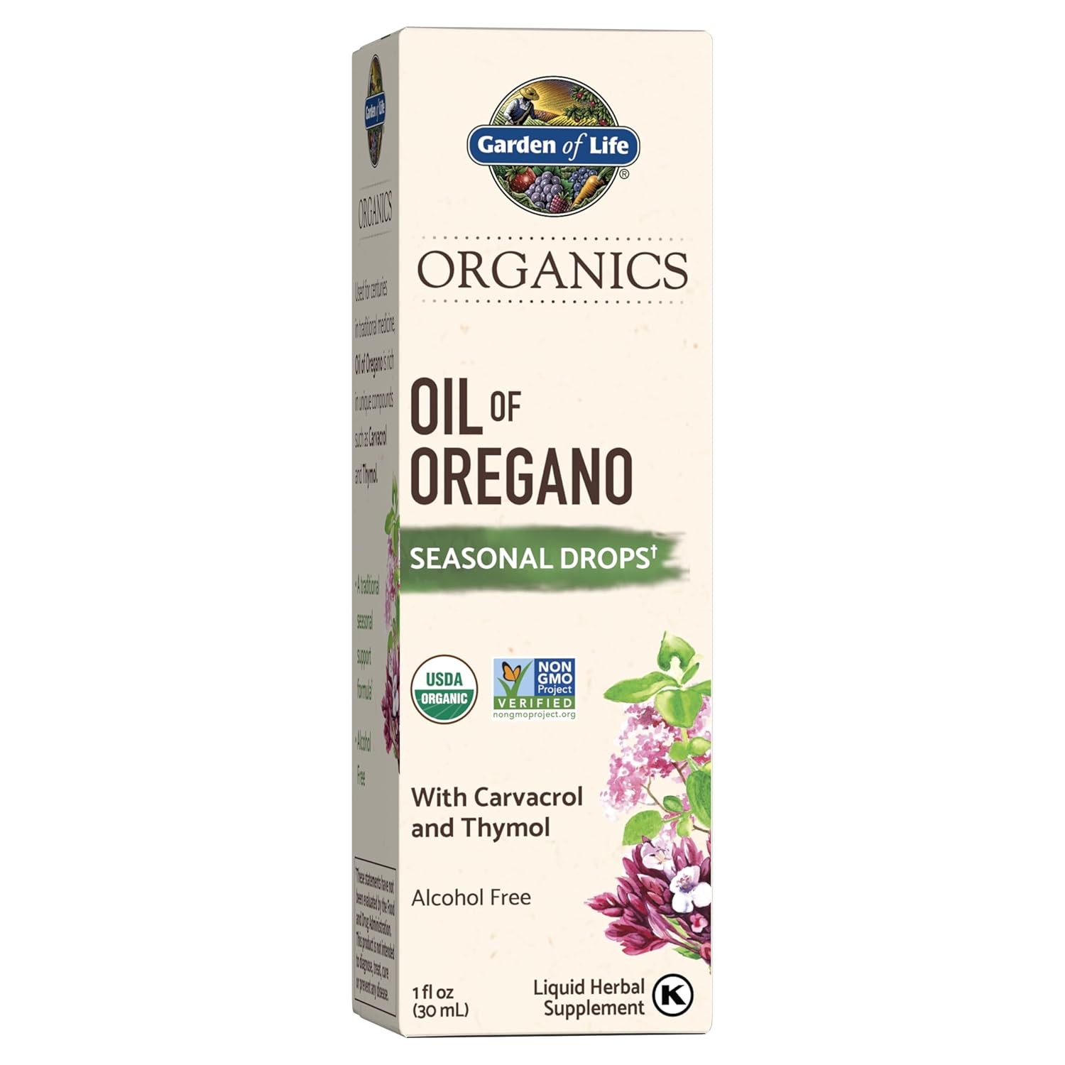 Garden of Life Organics Oil of Oregano Seasonal Drops 1fl oz 30 mL Liquid Concentrated Plant Based Immune