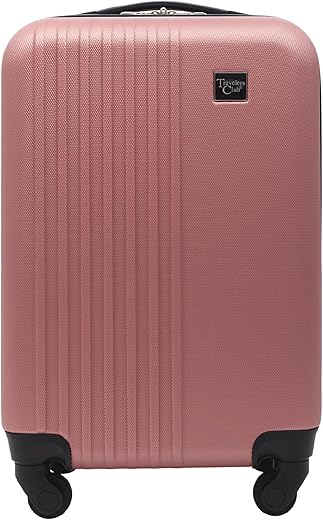 Travelers Club Cosmo Hardside Spinner Luggage, Rose Gold, Carry-On 20-Inch