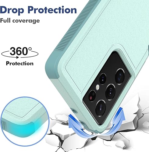 Miniatura 3 de Funda para Samsung Galaxy S21 Ultra funda protectora de doble capa resistente para teléfono celular, a prueba de golpes, con protector de pantalla,