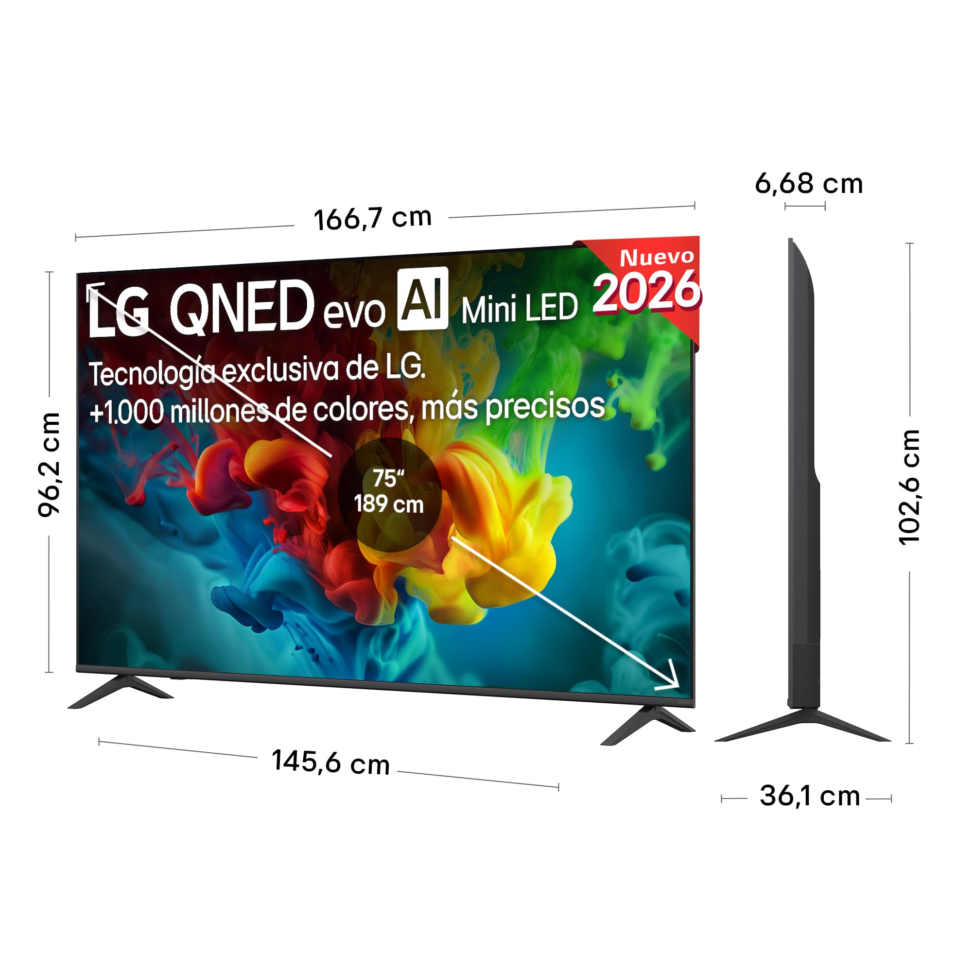 LG 75QNED82B6A - Smart TV QNED EVO AI 75" 4K Sin Reflejos 94%, 2026
