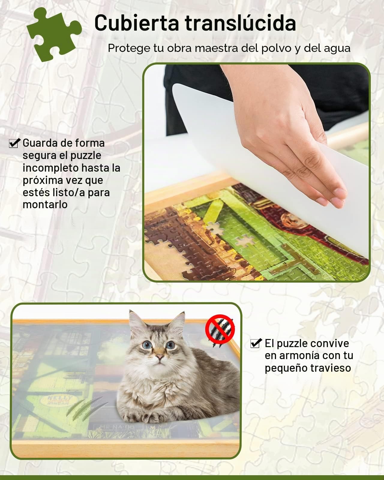 Tablero Giratorio de 1500 Piezas con cajón y Tapa, 64x87cm,Mesa portátil de Puzzles para Adultos, Tablero Giratorio de Puzzles Lazy Susan