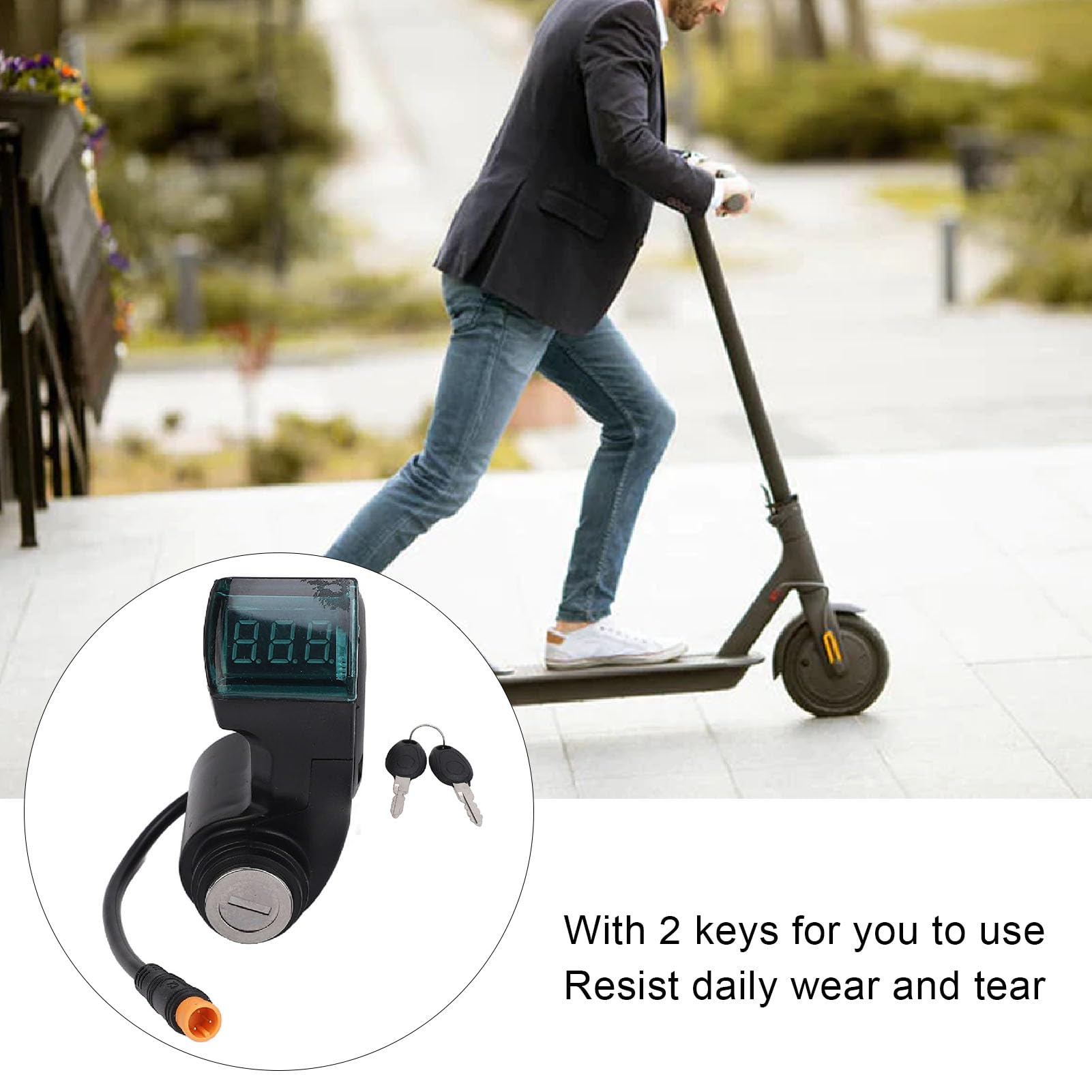 Blocco Accensione per Scooter Elettrico Spina a 3 Pin Blocco Interruttore Scooter con Avviamento a un Pulsante con 2 Chiavi per Kugoo M5 Monopattino Elettrico